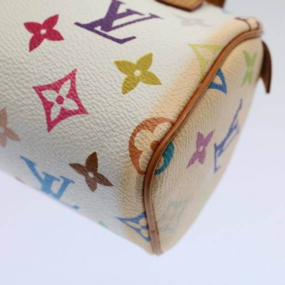 LOUIS VUITTON Monogram Multicolor Mini Speedy Hand Bag White M92645 Auth 58259 - Picture 8 of 16